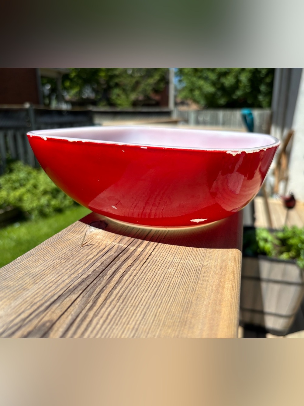 VINTAGE 1950's Pyrex 515B-015 Red Square Mixing Bowl 1 1/2 Qt.--No Lid